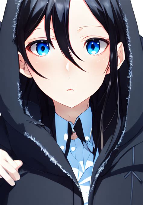 black haired anime girl